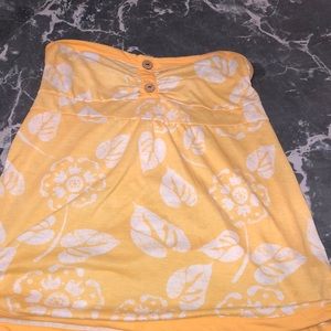 Yellow & White Flower Tube Top